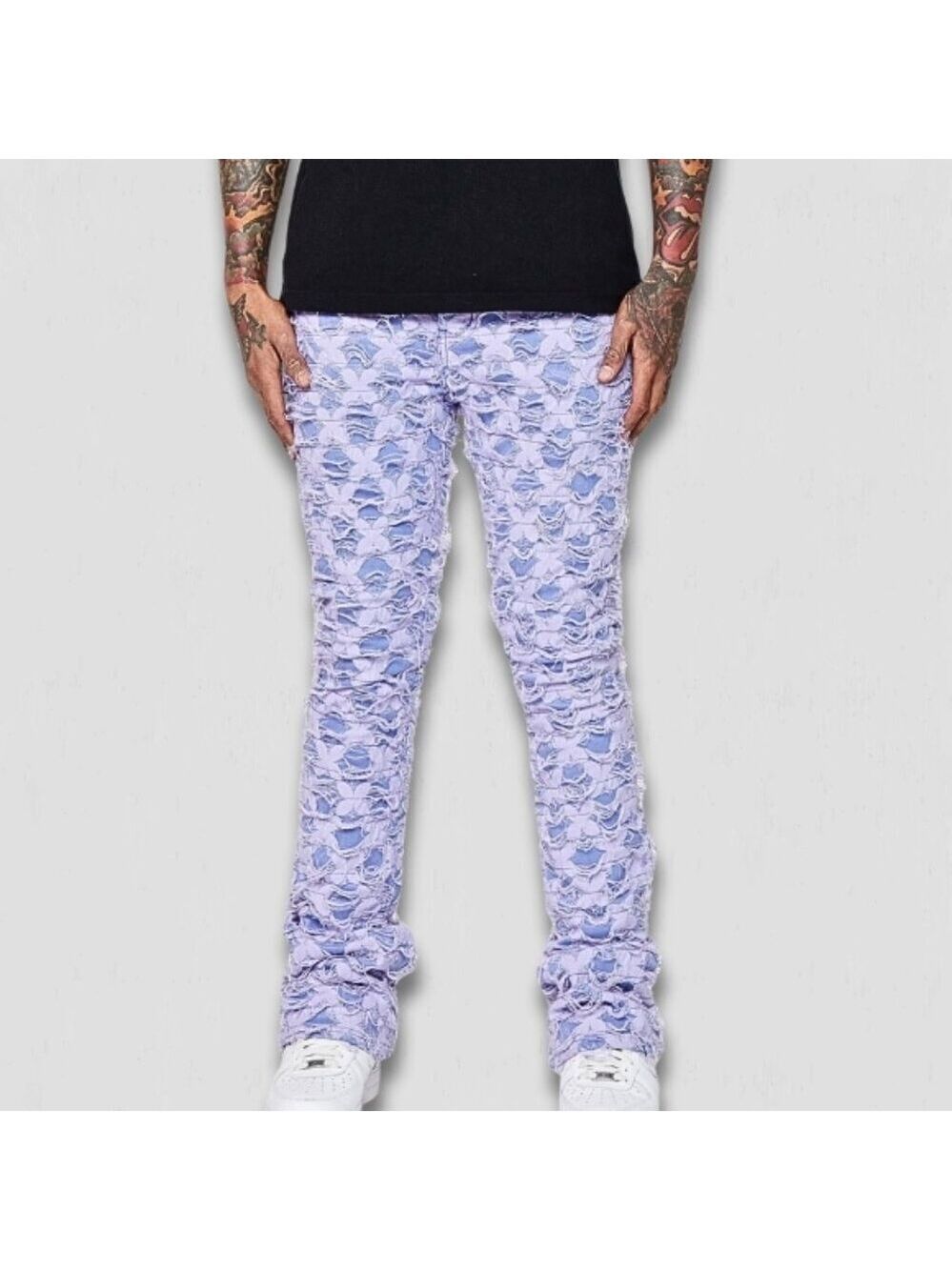 Valabasas Denim Jeans Evolved Distressed Stacked Purple M 29